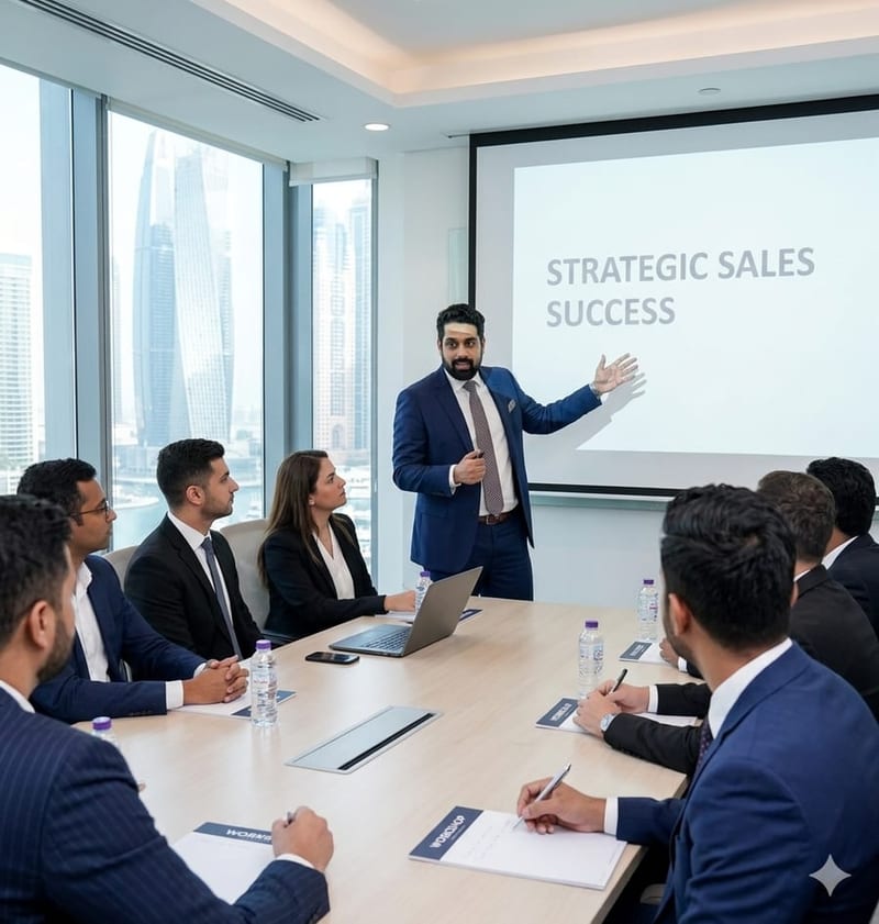 Mayank Singh delivering a B2B sales training session for a corporate team
